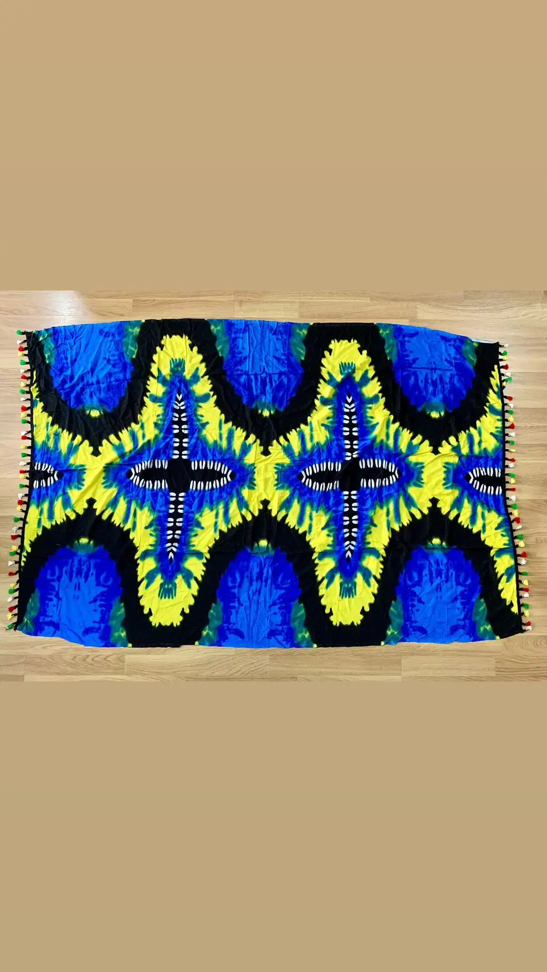 Pareo Africano Amarillo Azul