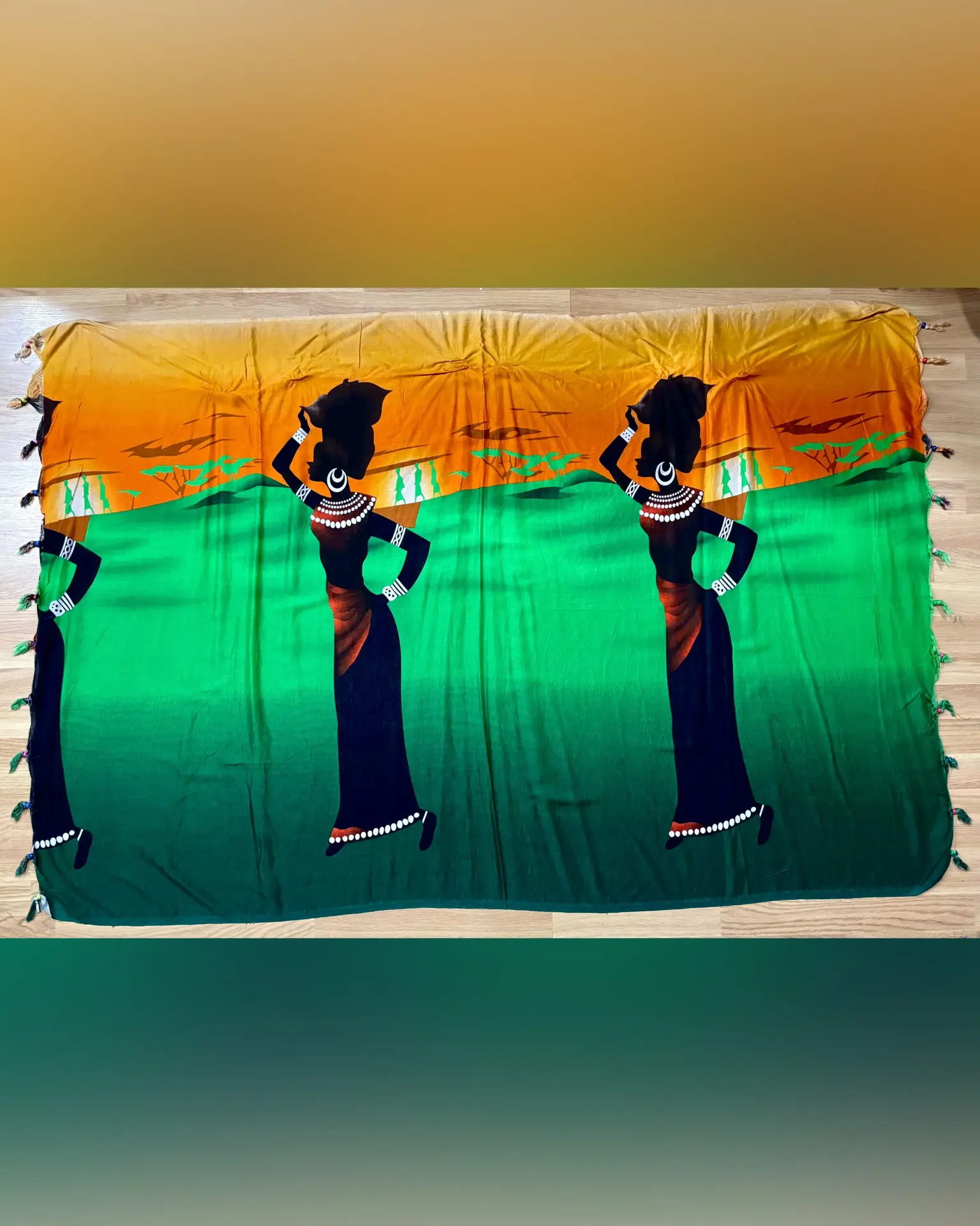 Pareo Africano Verde Mujeres